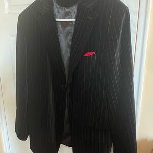 DKNY Black Pinstripe Men's Velvet Blazer